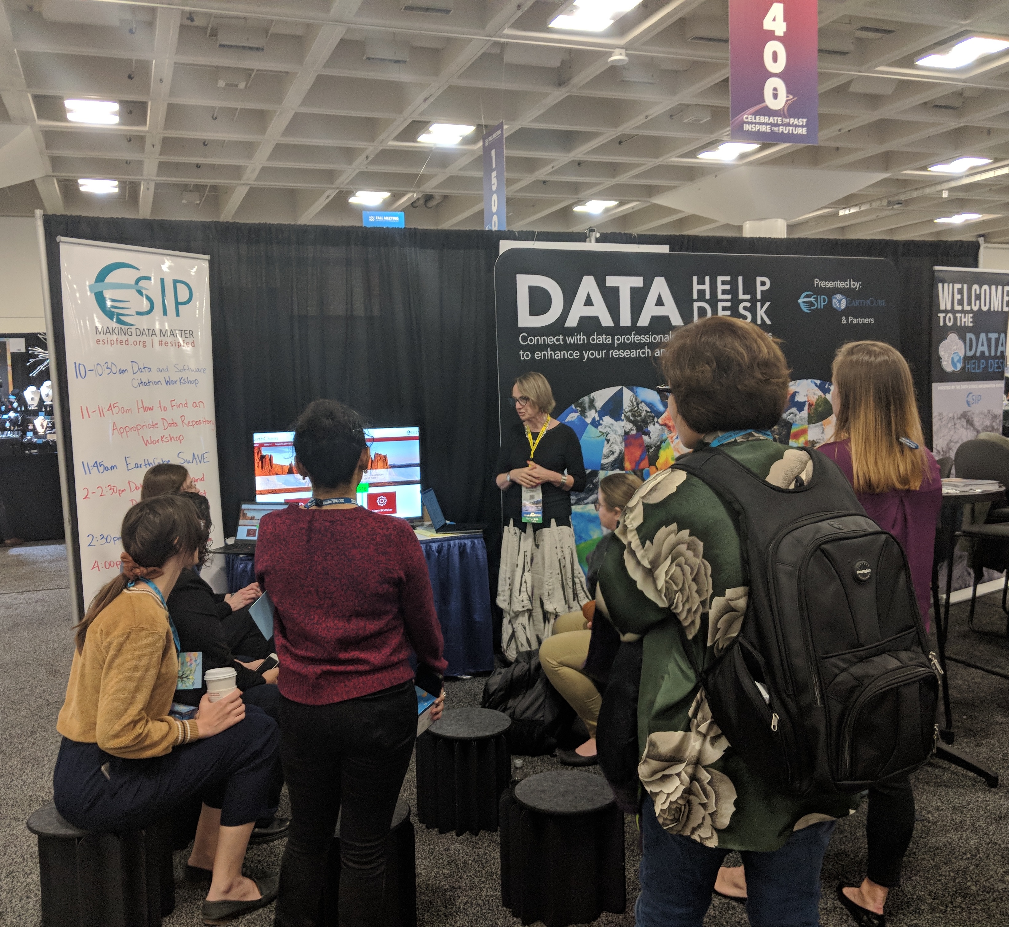 People at a Data Help Desk presentation