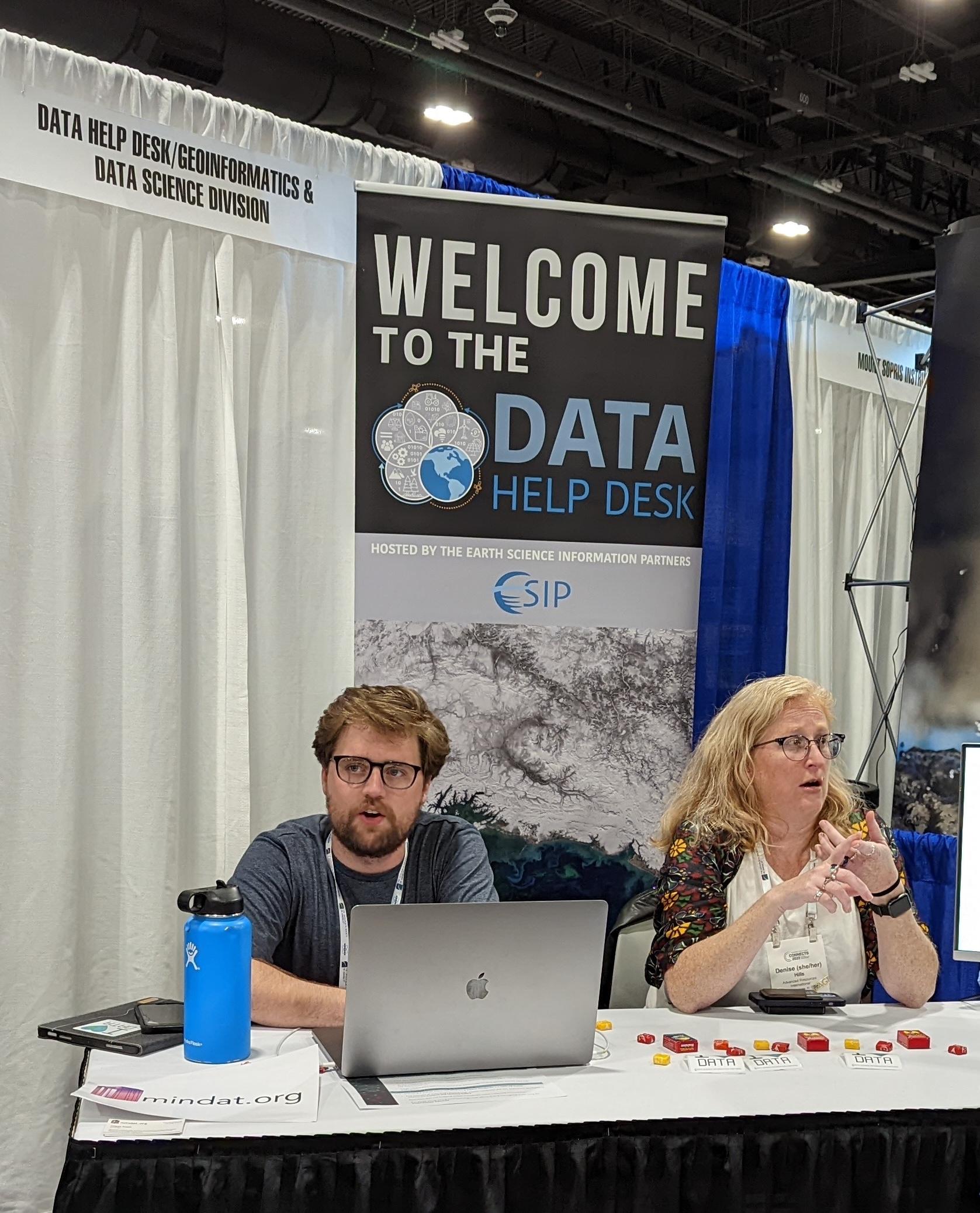 Data Help Desk table with staff