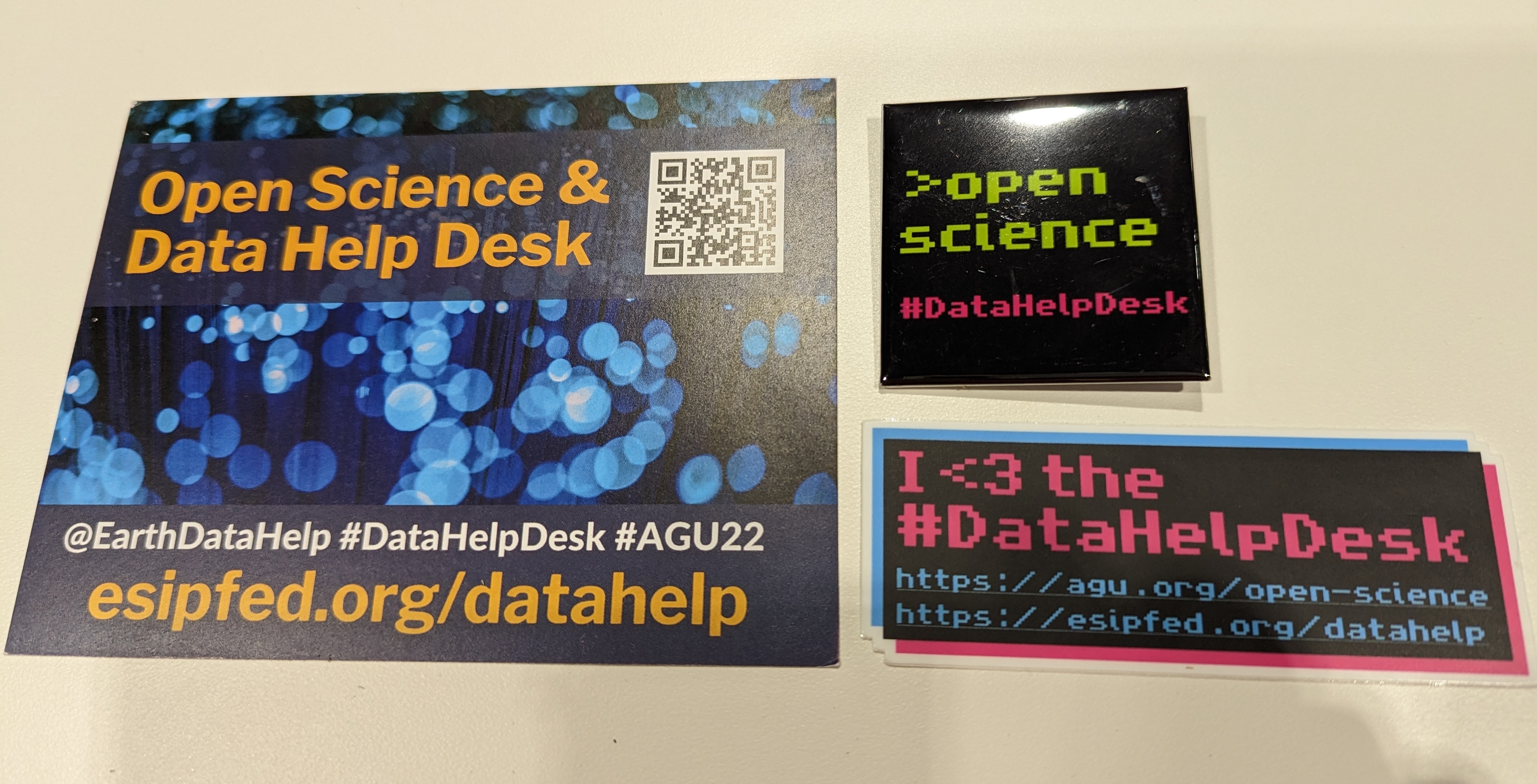 Data Help Desk sign and stickers